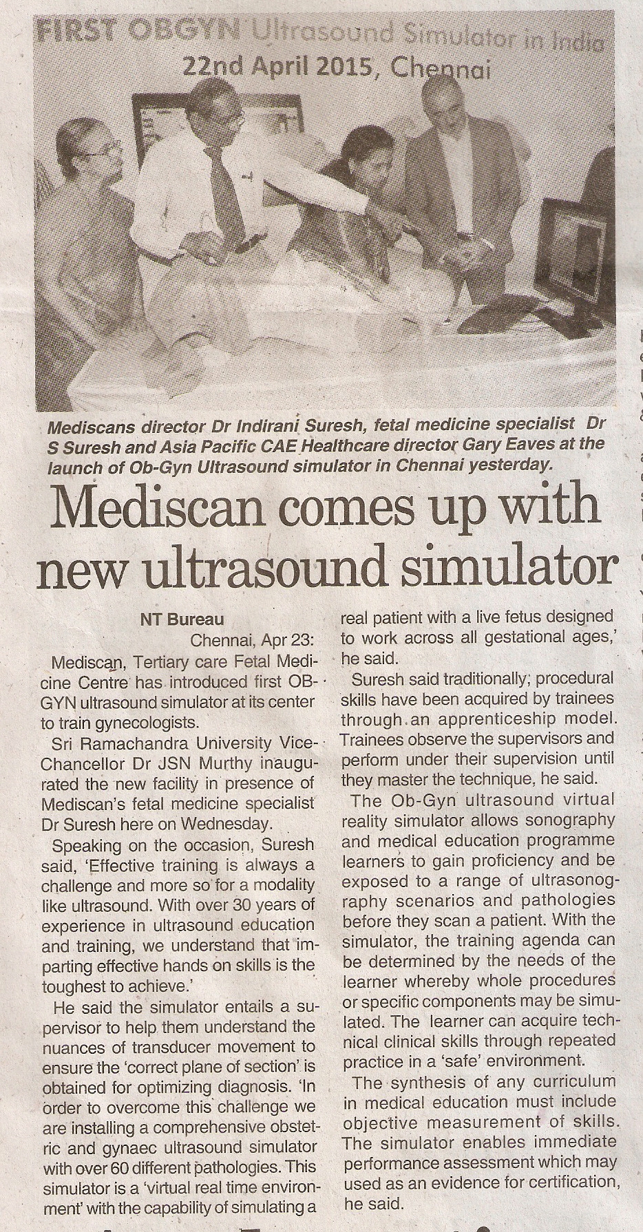 First OBGYN Ultrasound Simulator in India India mediscan systems 